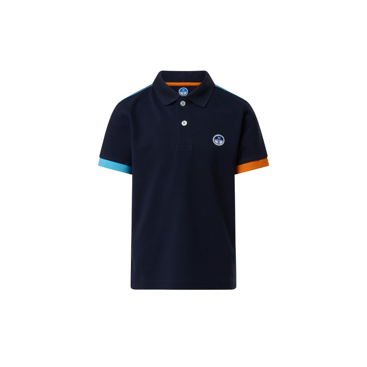 Polo aux poignets dépareillés bleu marine, NORTH SAILS