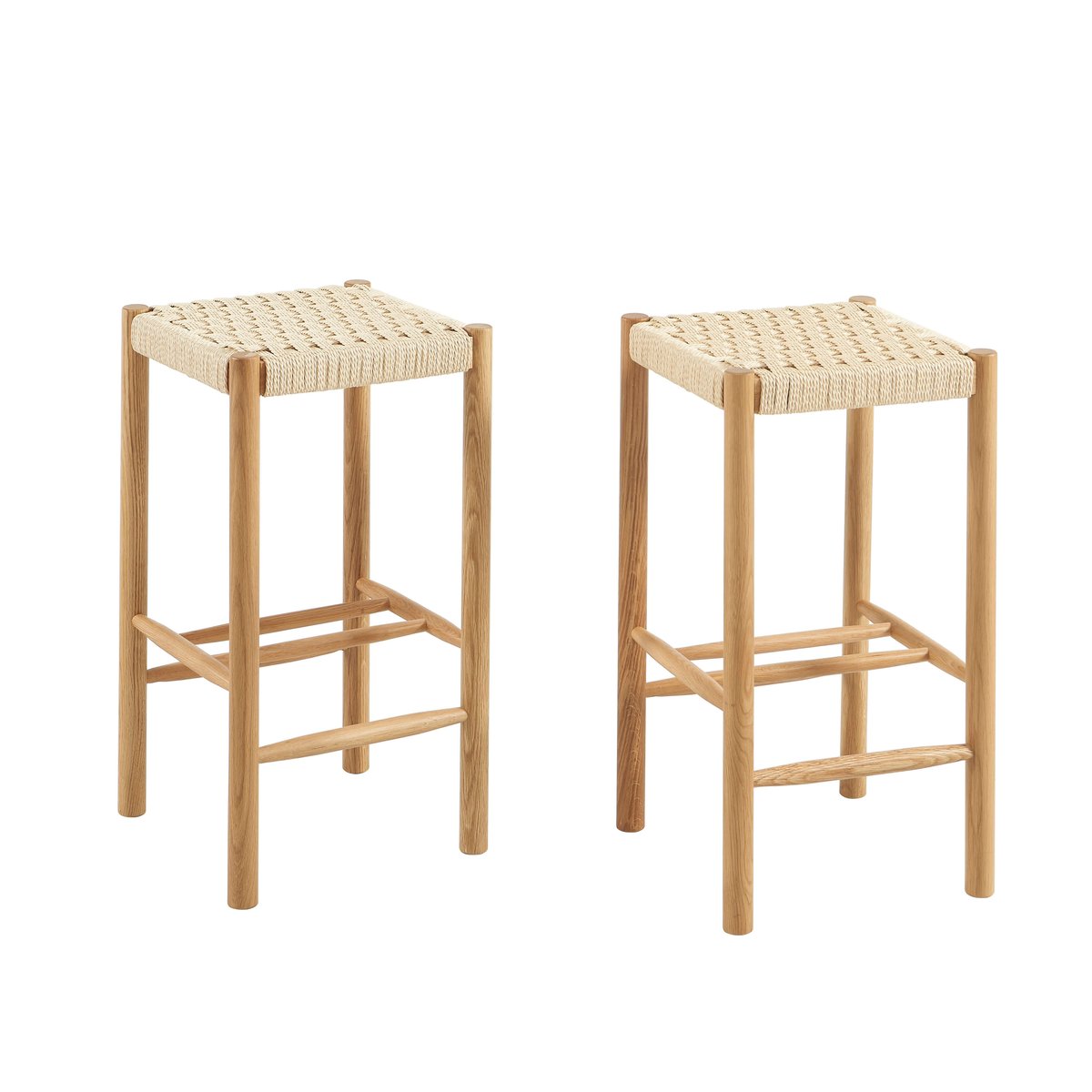 Tabouret en chêne (lot de 2) ELLIO chêne, SORELH