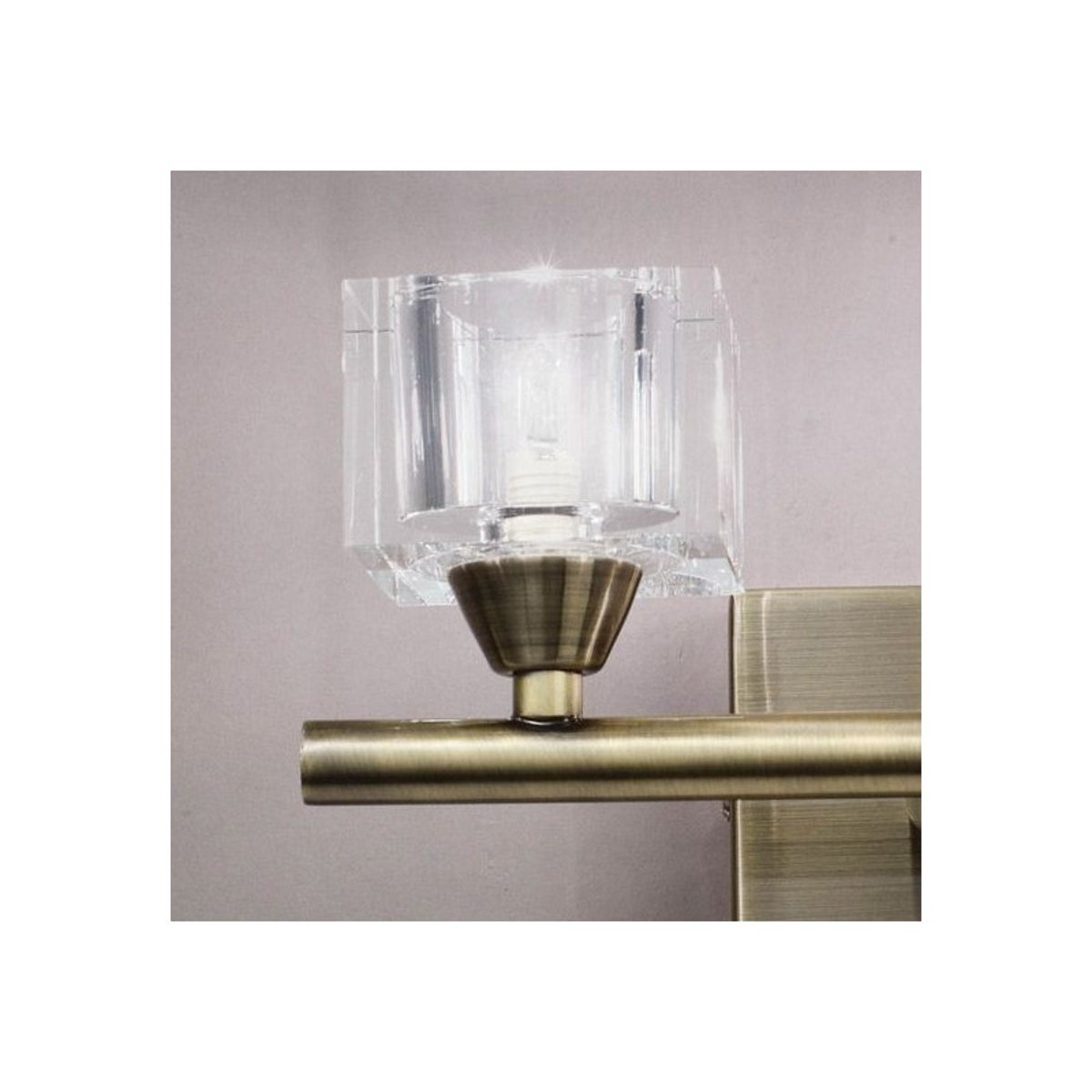 Applique Murale Double laiton bruni et verre Cubic laiton, MILLUMINE