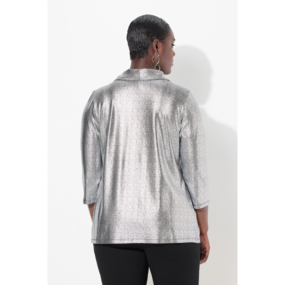 T-shirt coupe Classic à col bénitier argent, ULLA POPKEN