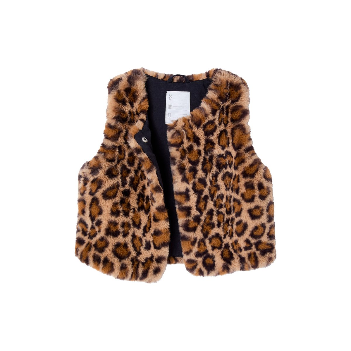 Veste sans manches imitation fourrure NOEL marron imprimé, VERTBAUDET
