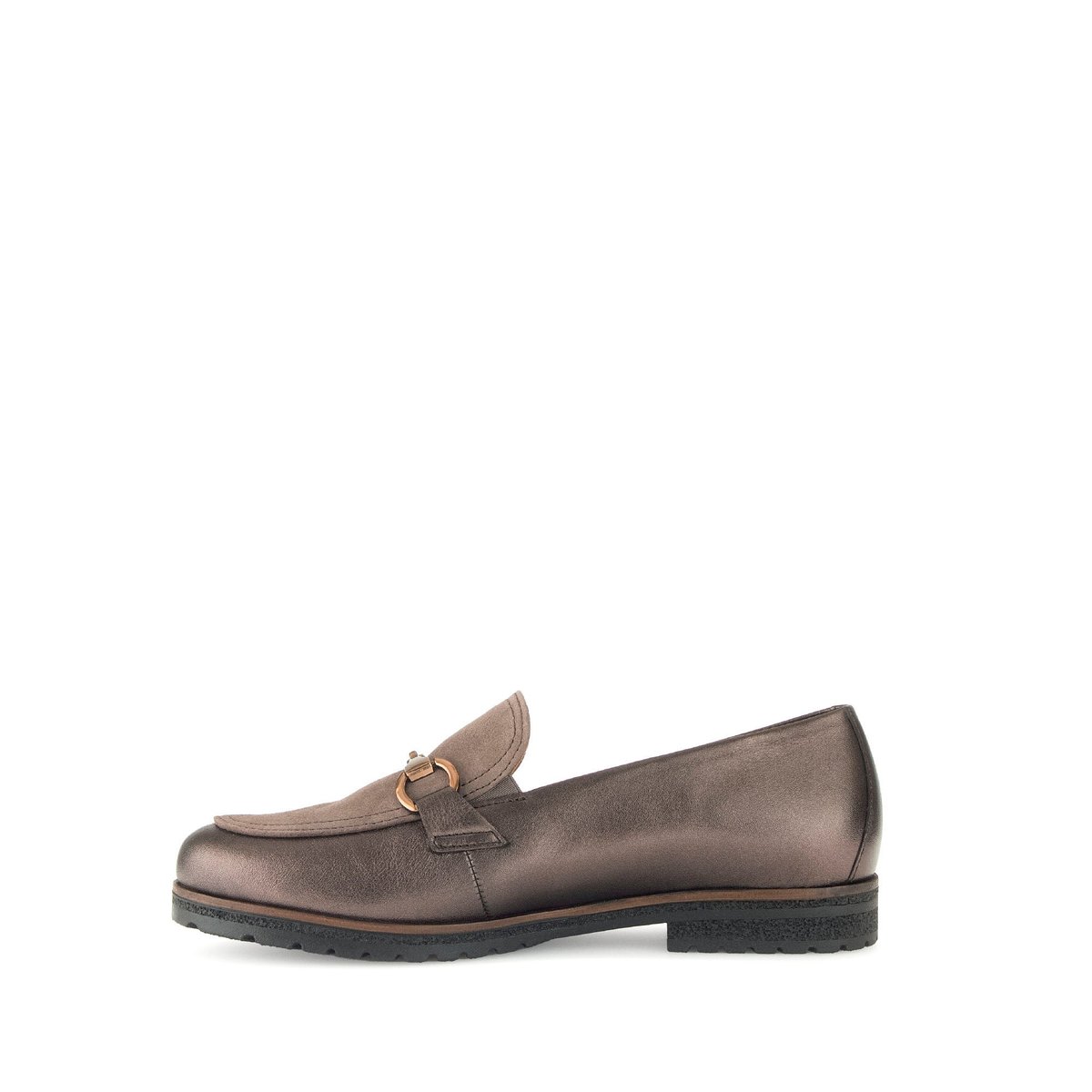Mocassins en cuir à talon décroché bronze, GABOR