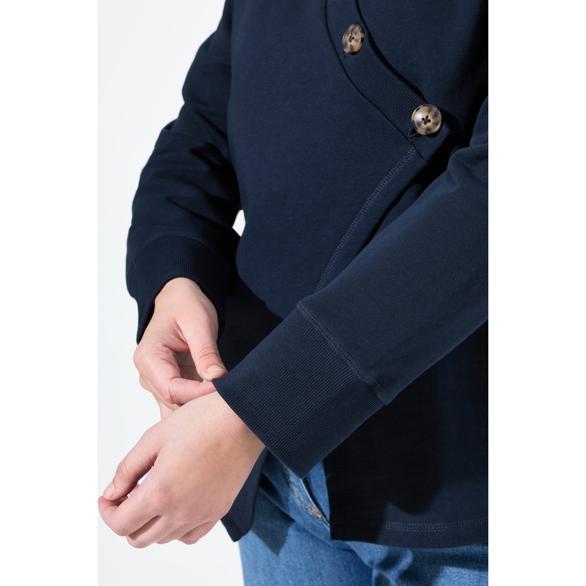 Veste en molleton de coton bio marine, ULLA POPKEN