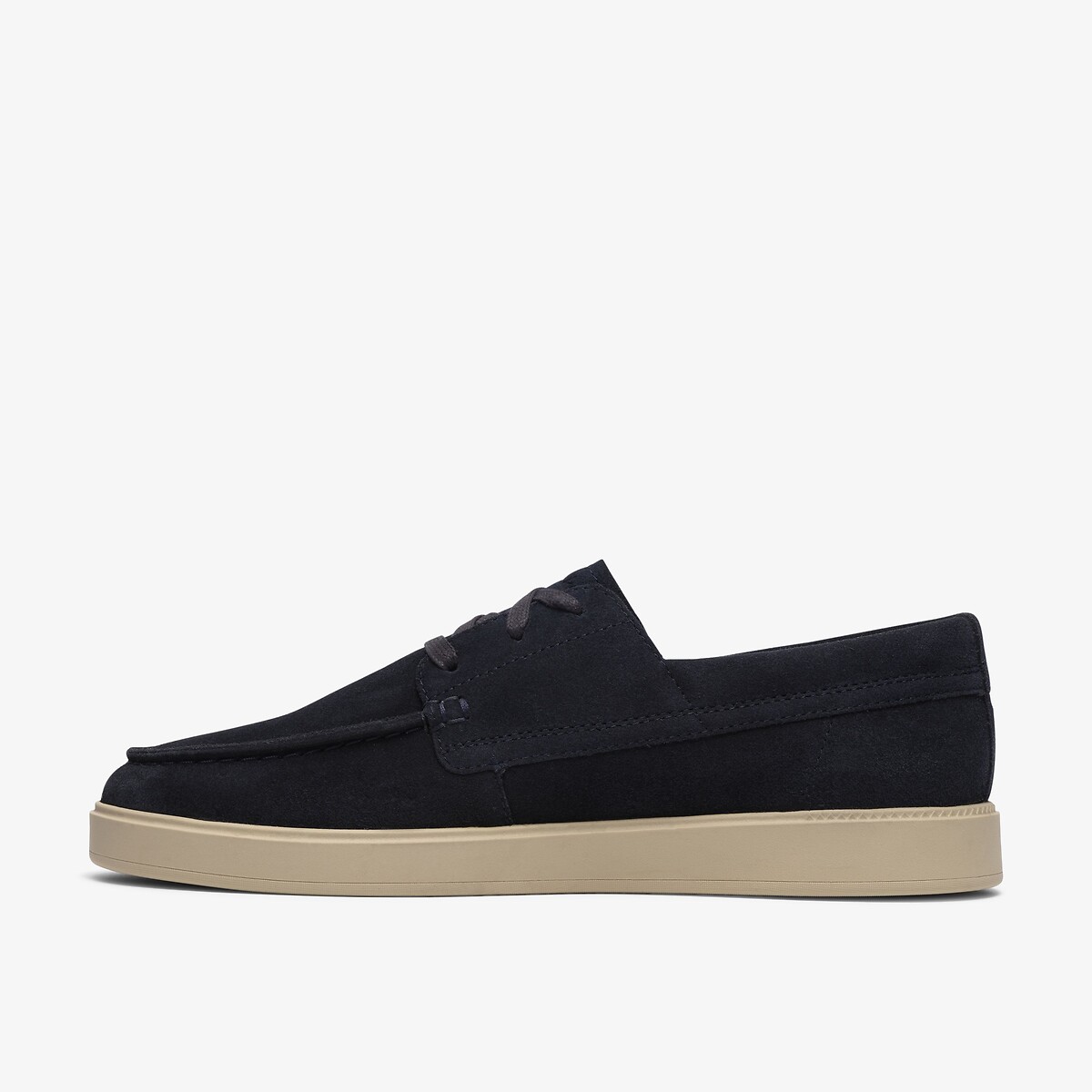 Derbies bateau en cuir suédé Lockford Boat bleu marine, CLARKS