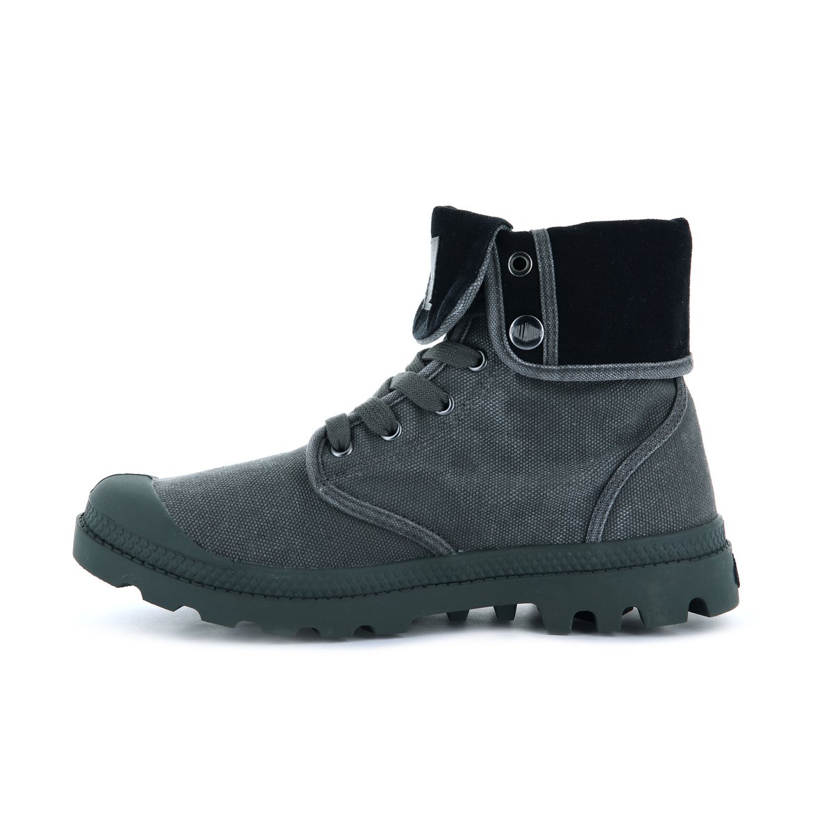 Baskets montantes à revers Baggy gris-anthracite, PALLADIUM