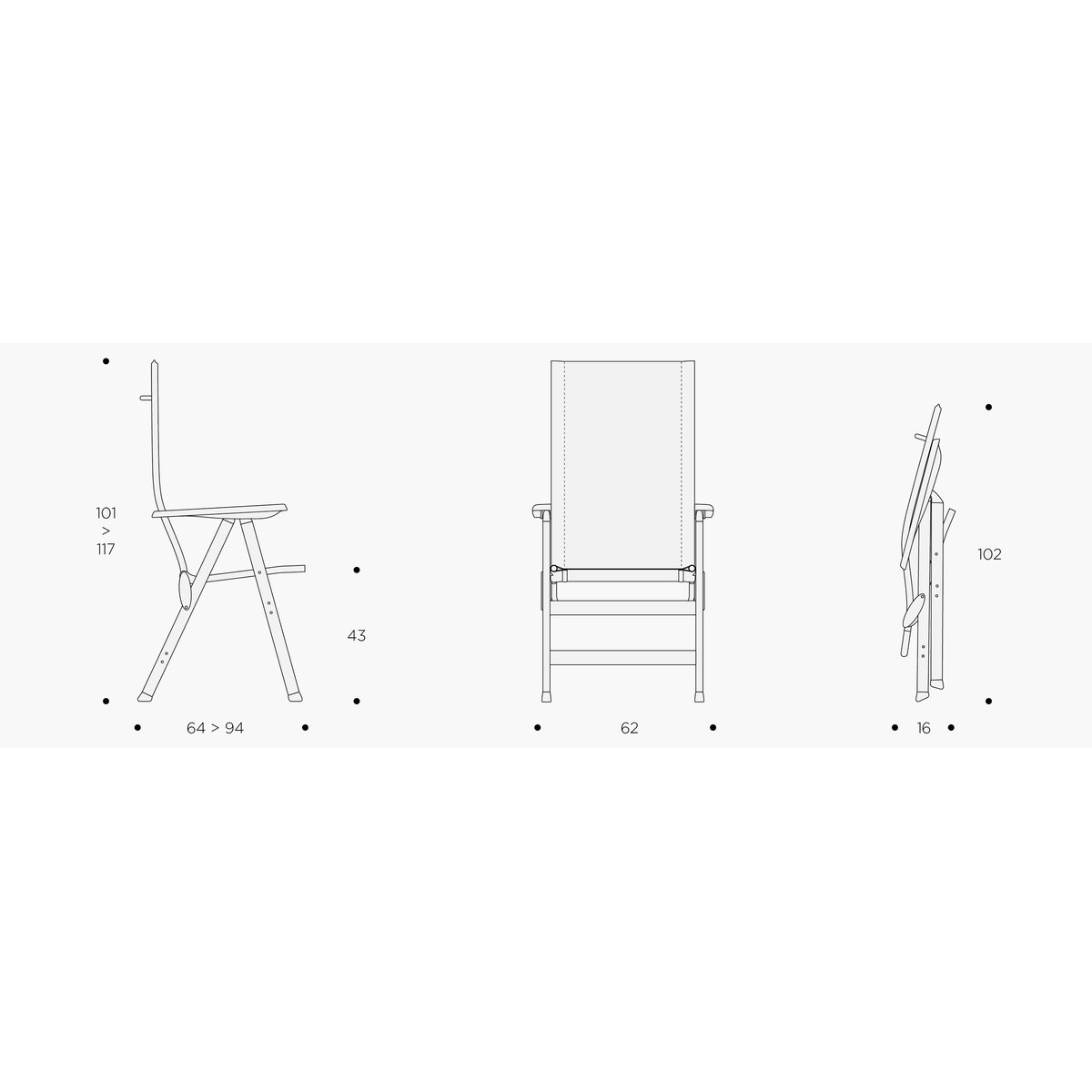 Fauteuil pliant matelassé dossier haut - ZEN-IT gris silver, LAFUMA MOBILIER