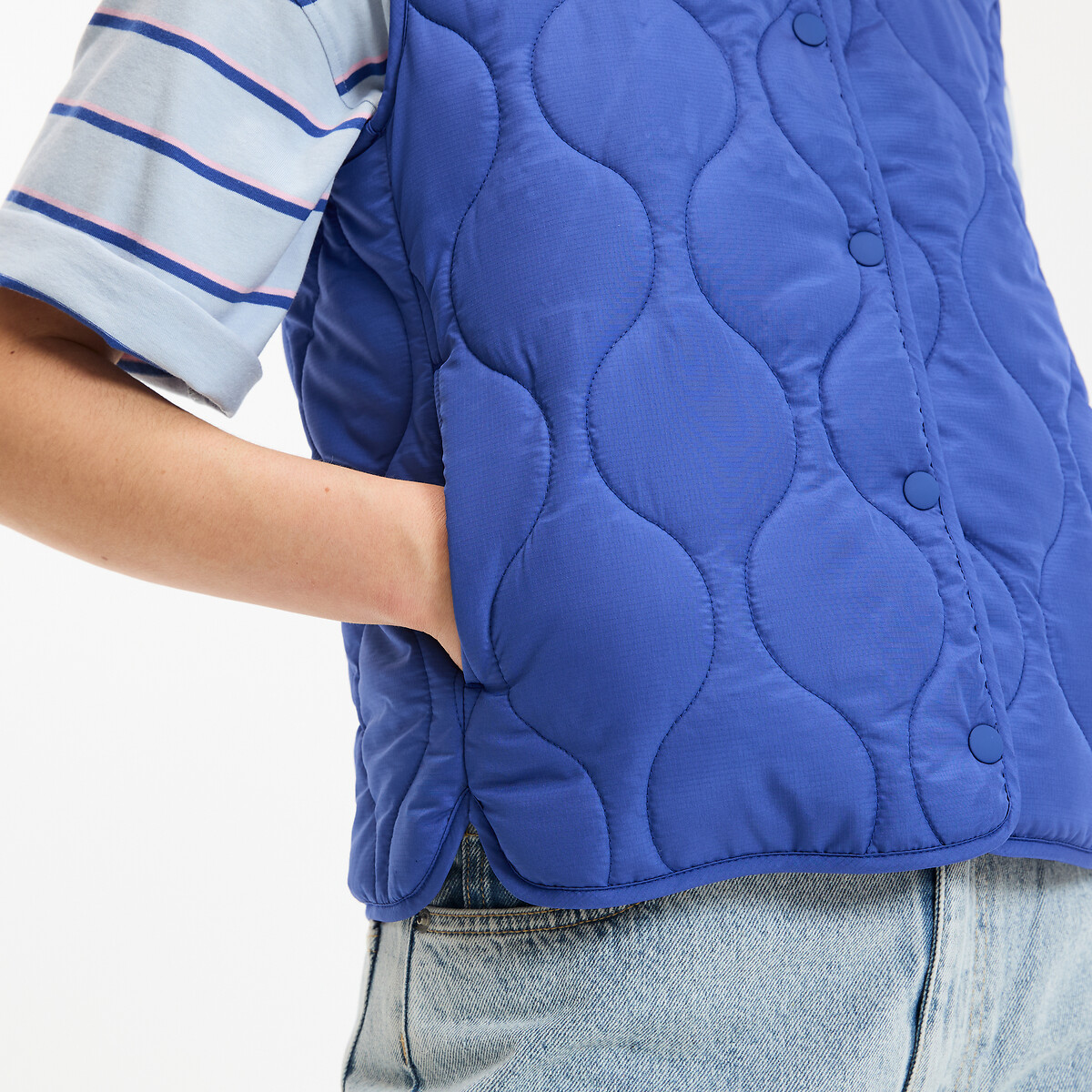 Doudoune sans manches, pressionnée bleu électrique, LA REDOUTE COLLECTIONS