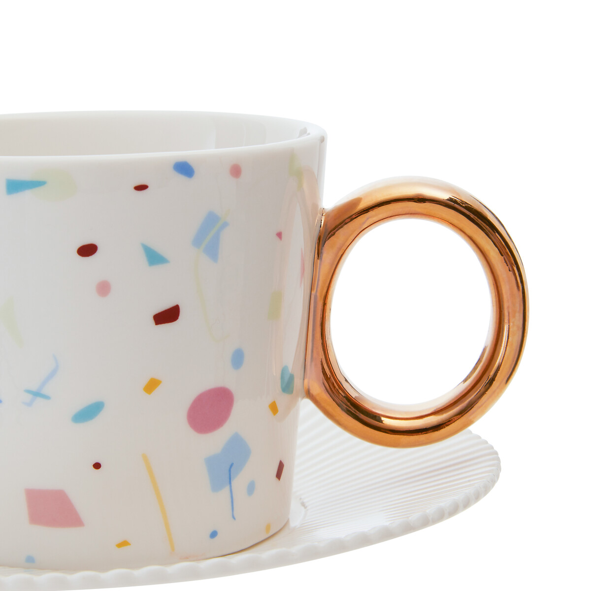 Set of 2 Pastel Teacups & Saucers multi-coloured, SO'HOME