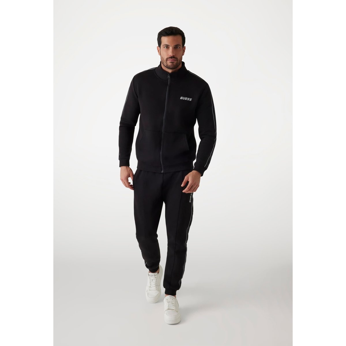 Sweat-Shirt À Logo Latéral noir, GUESS