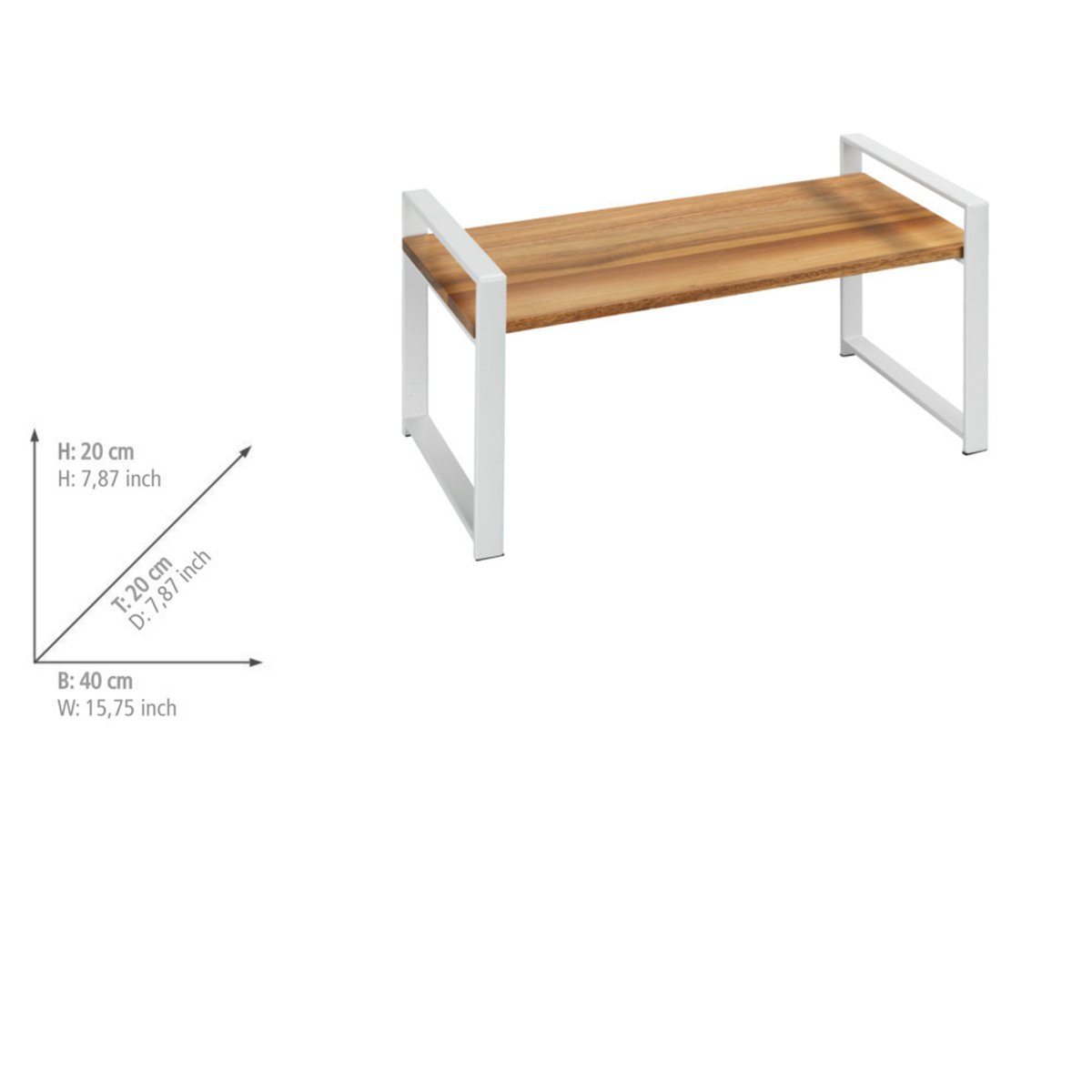 Etagère de cuisine pour épices LOUISA blanc et bois, WENKO