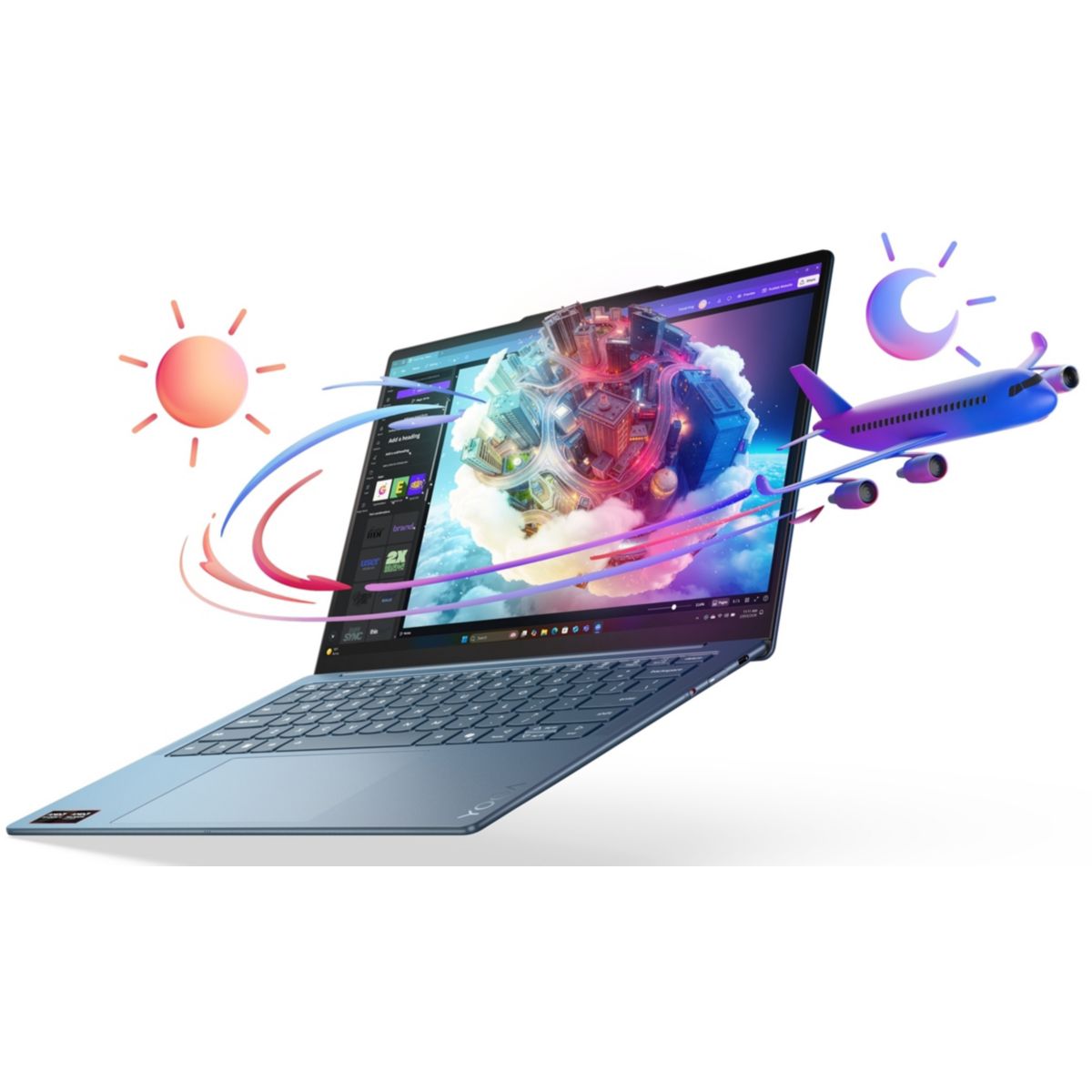 Ordinateur portable Yoga Slim 7 14AGP11 14" OLED AMD Ryzen AI 7 445 16 Go RAM LPDDR5x SSD 512 Go couleur unique, LENOVO