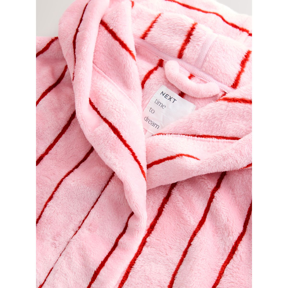 Robe de chambre douillette rose à rayures, NEXT