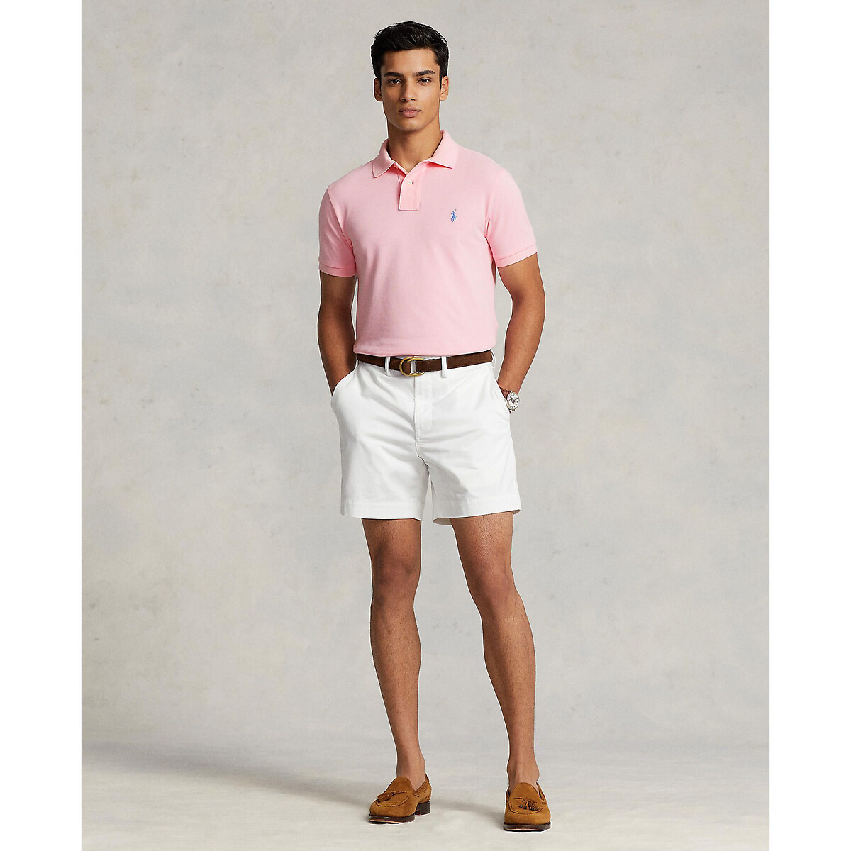Polo custom slim fit, Pony Player geborduurd lichtroze, POLO RALPH LAUREN