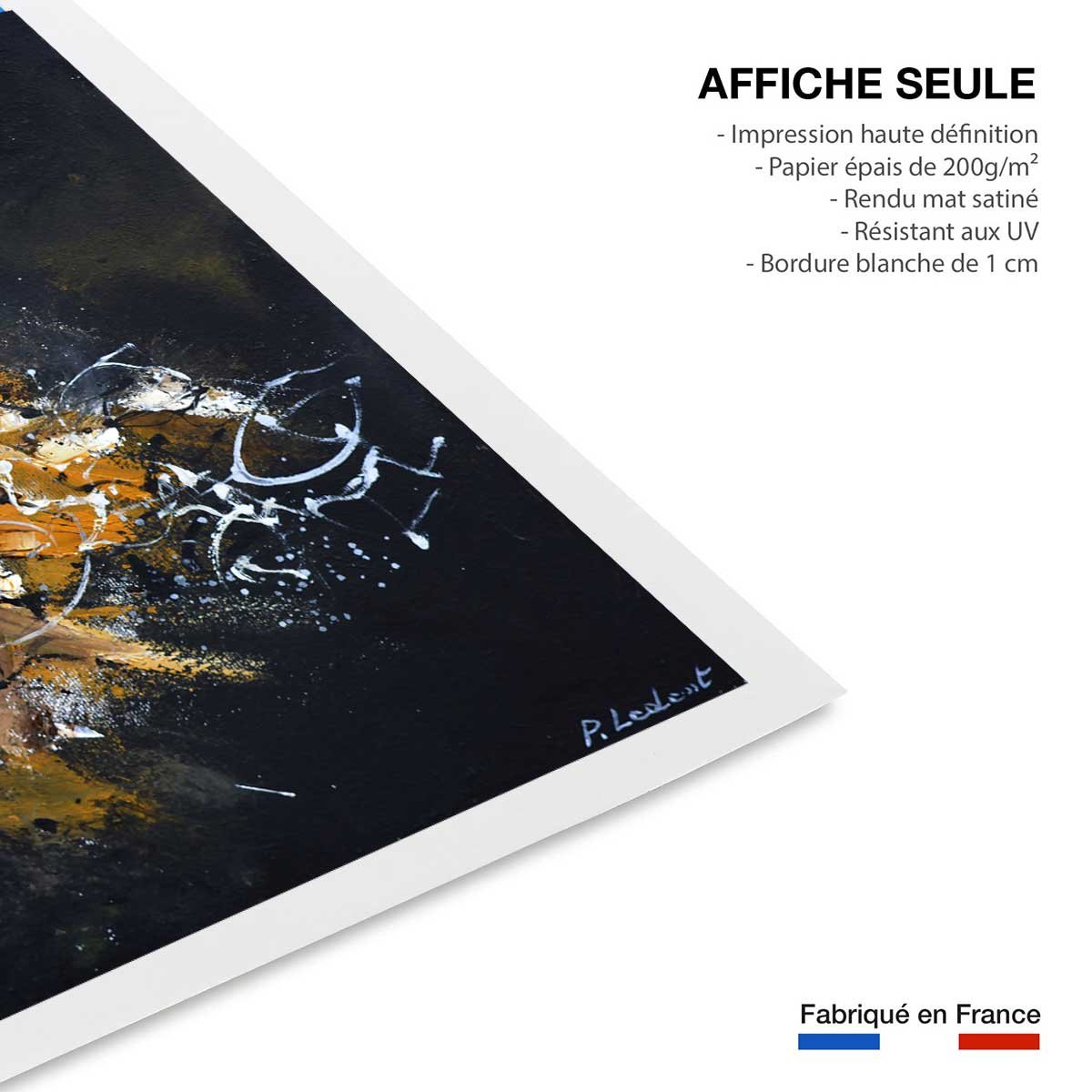 Affiche signature dorée affiche seule, HEXOA