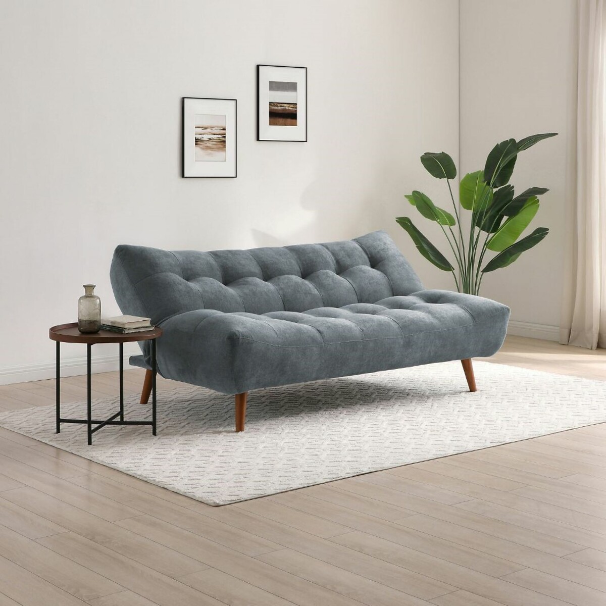 Morgan Chenille Click-Clack 3-Seater Sofa Bed denim, SO'HOME