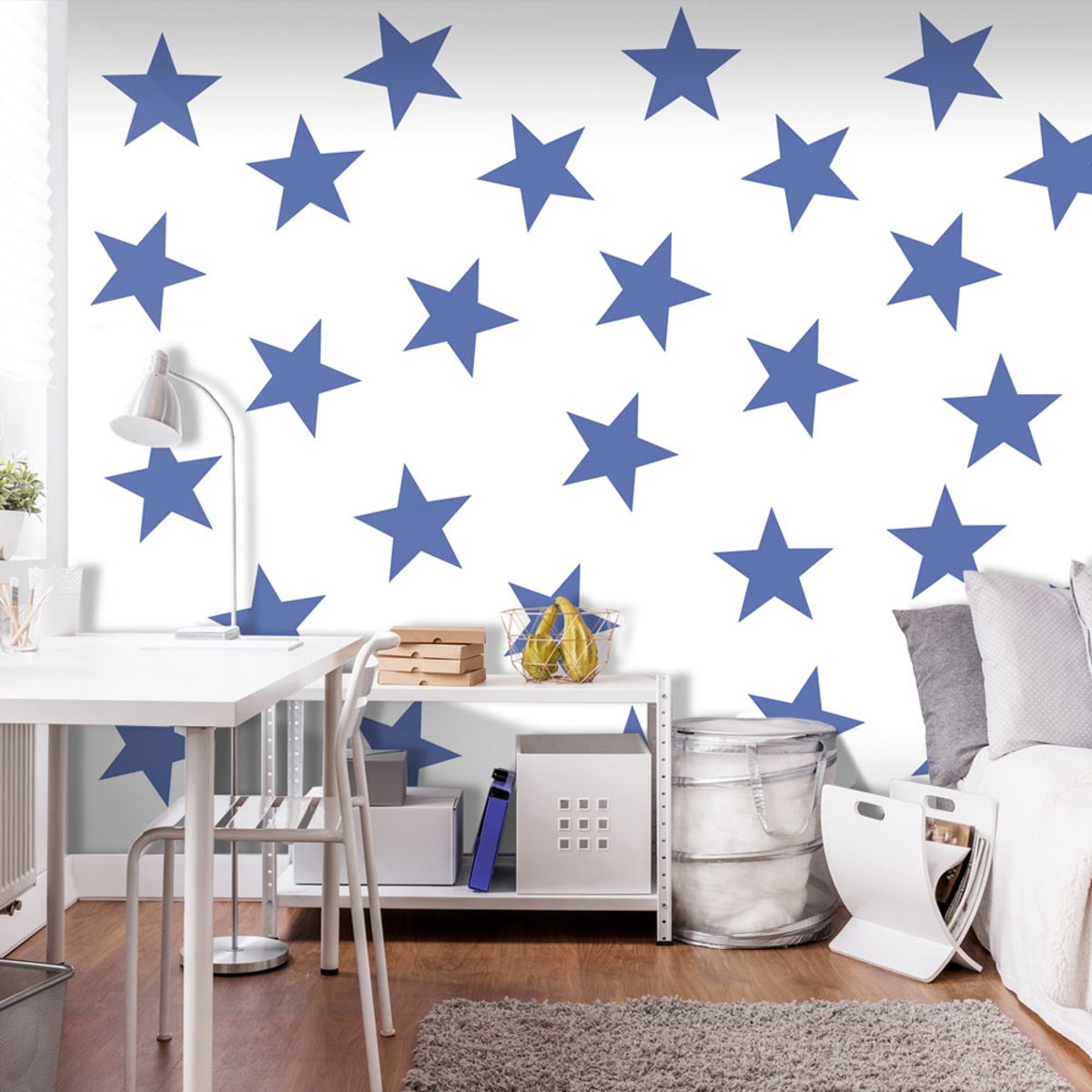 Papier peint intissé panoramique Blue Star bleu, EDEN