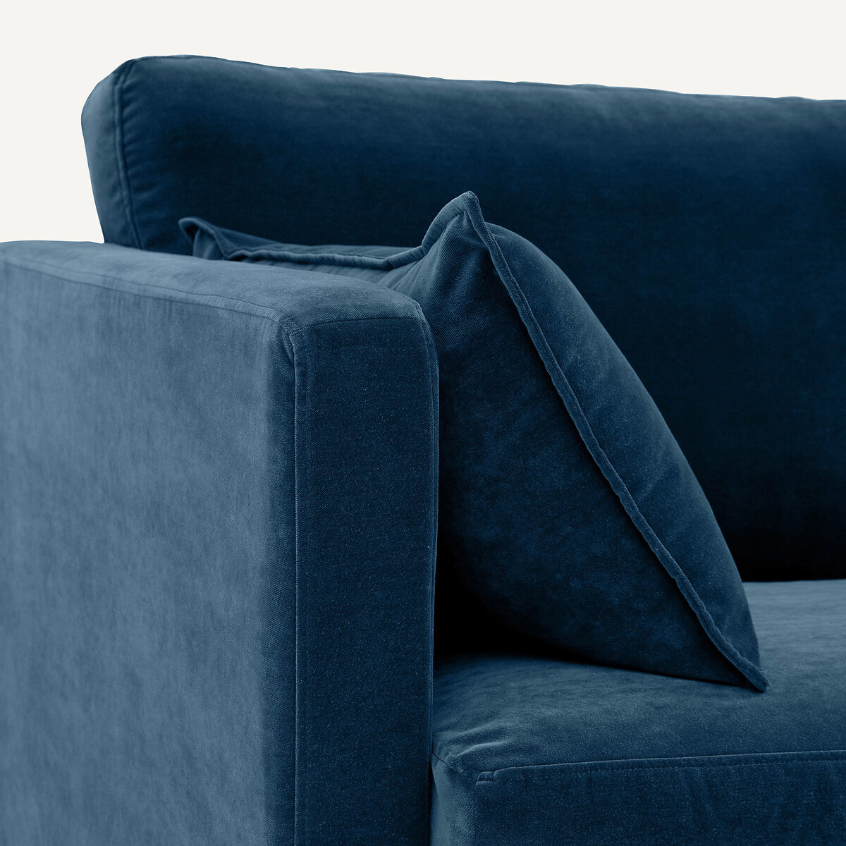 Canapé 3 places, convertible, en velours, NEO KINKAJOU bleu paon, AM.PM