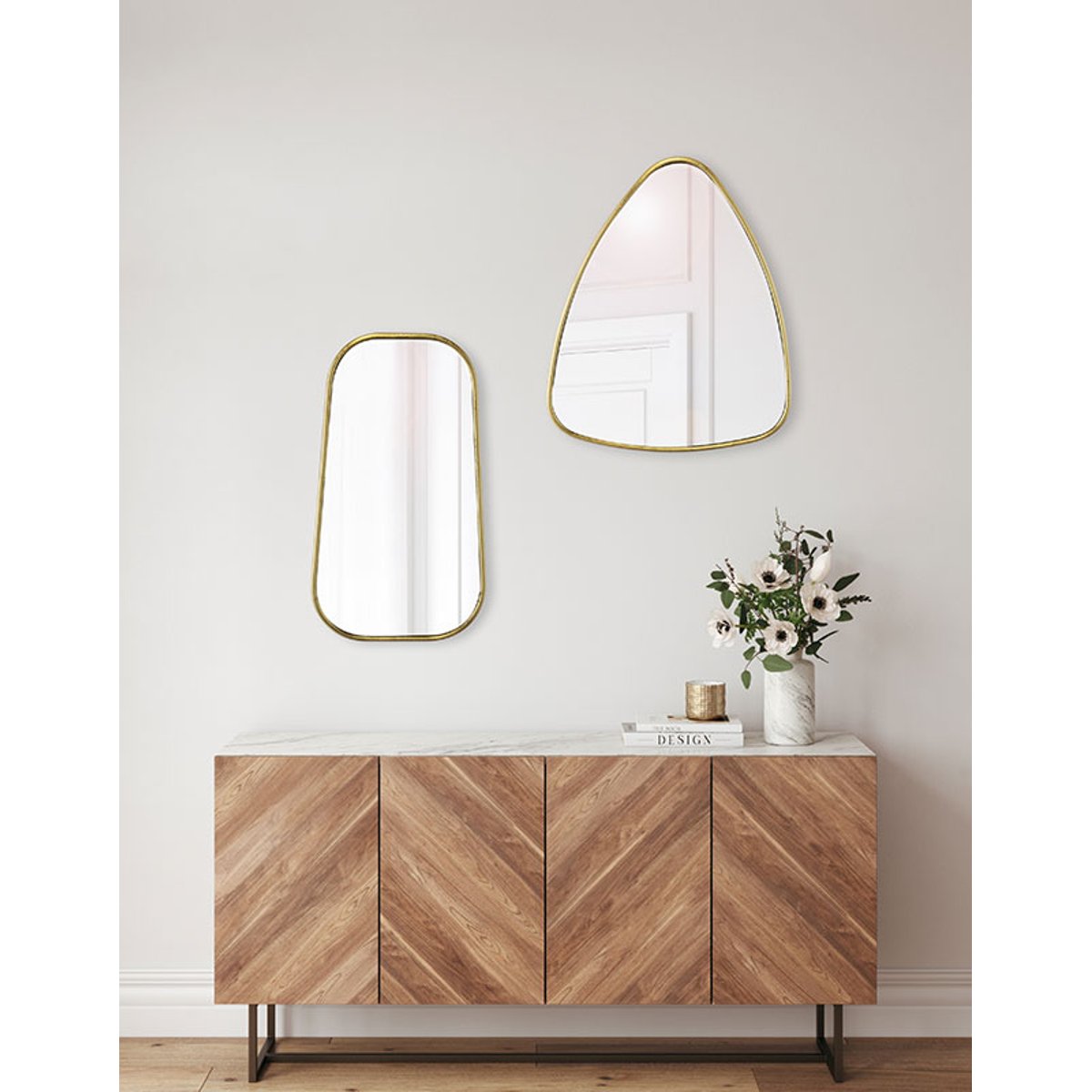 Miroir organique 30x52cm or, EMDE