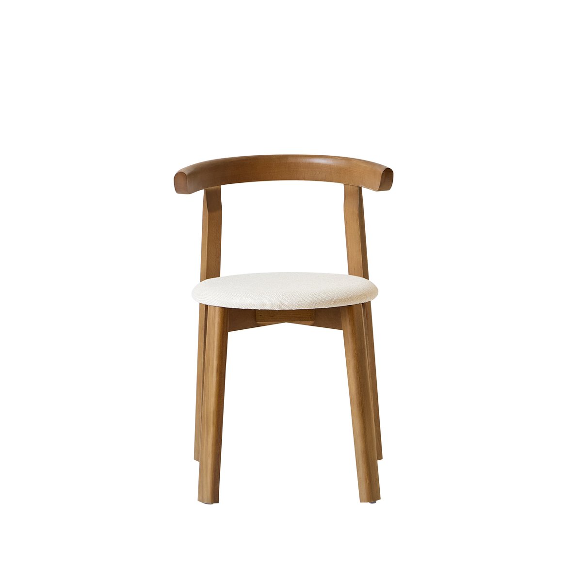 Lot de 2 chaises, bois foncé massif et tissu, SYOTE beige, NORDLYS