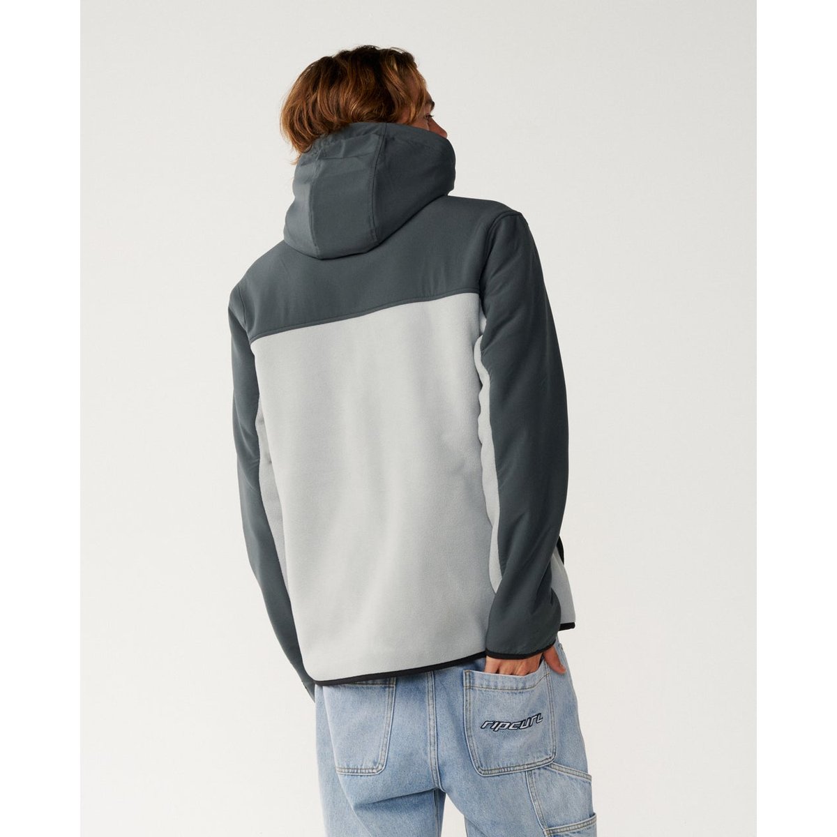 Sweat zippé à capuche SEARCH Series PANEL gris anthracite, RIP CURL