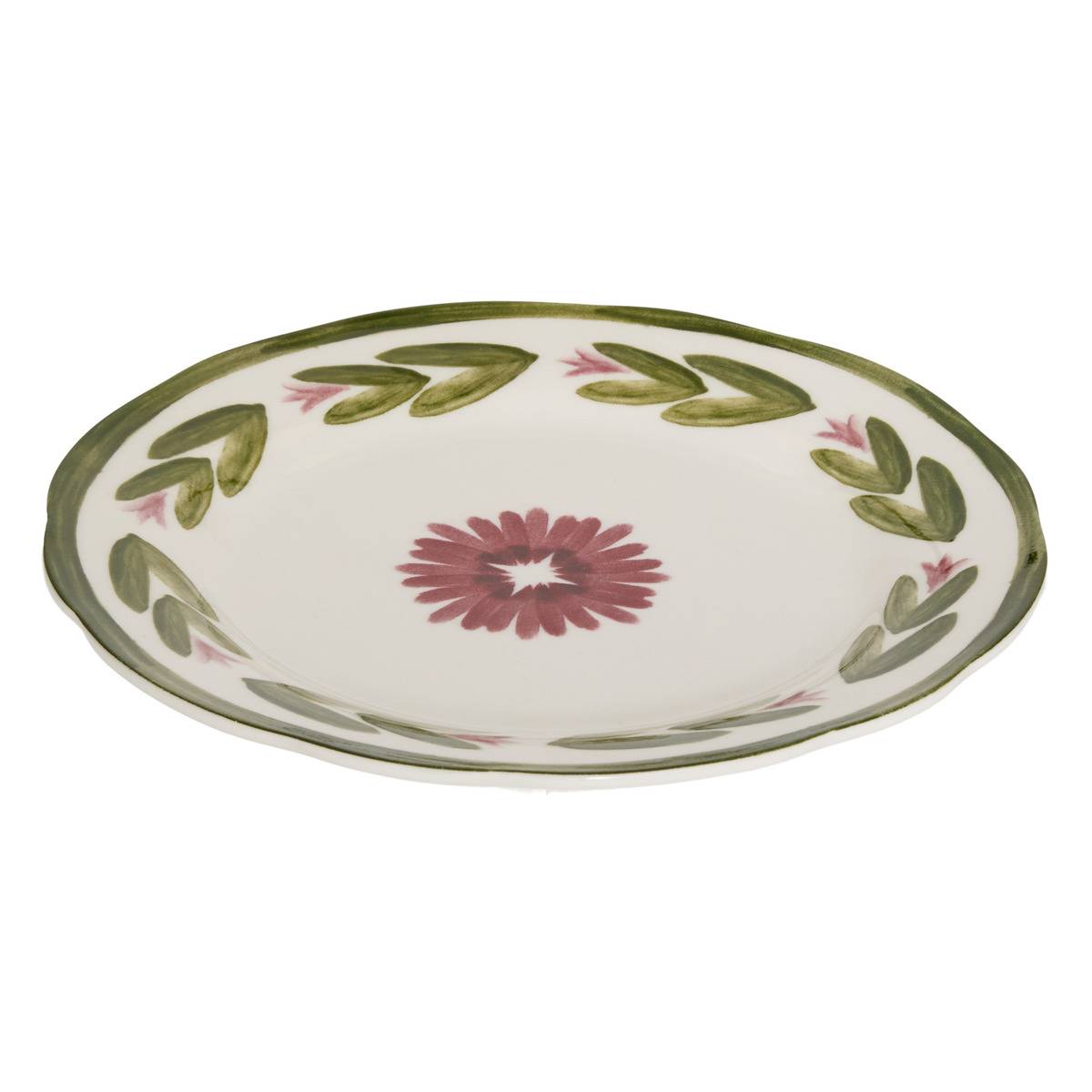 Lot de 6 assiettes dessert rondes en porcelaine MONA vert, ATMOSPHERA