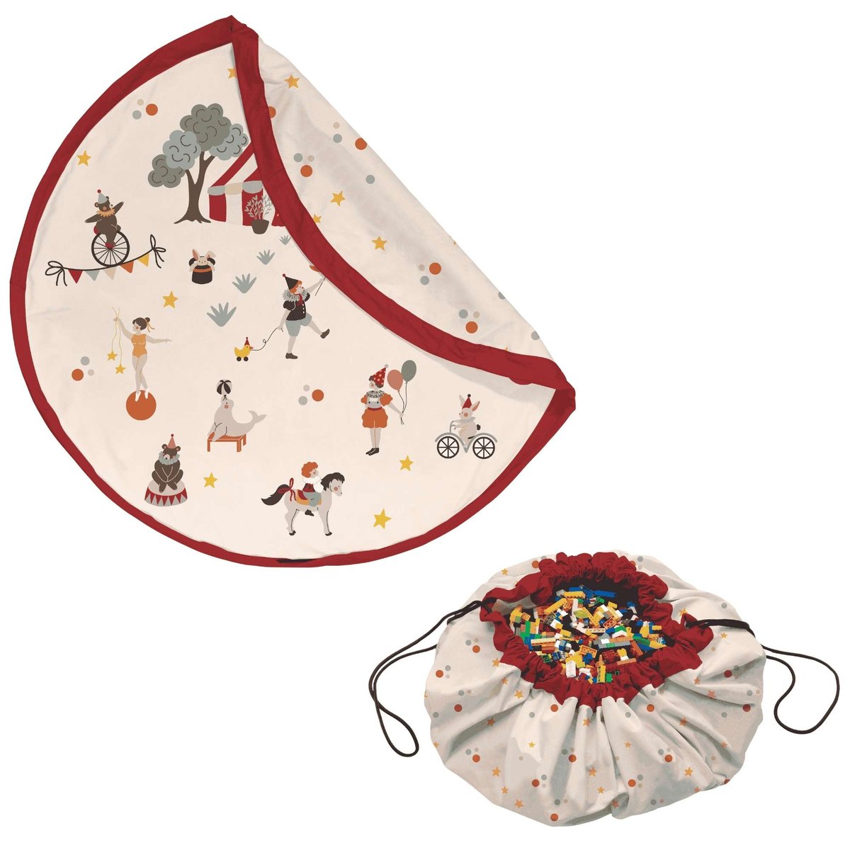 play&go - tapis de jeu & sac à jouets - circus multicolor, PLAY ET GO