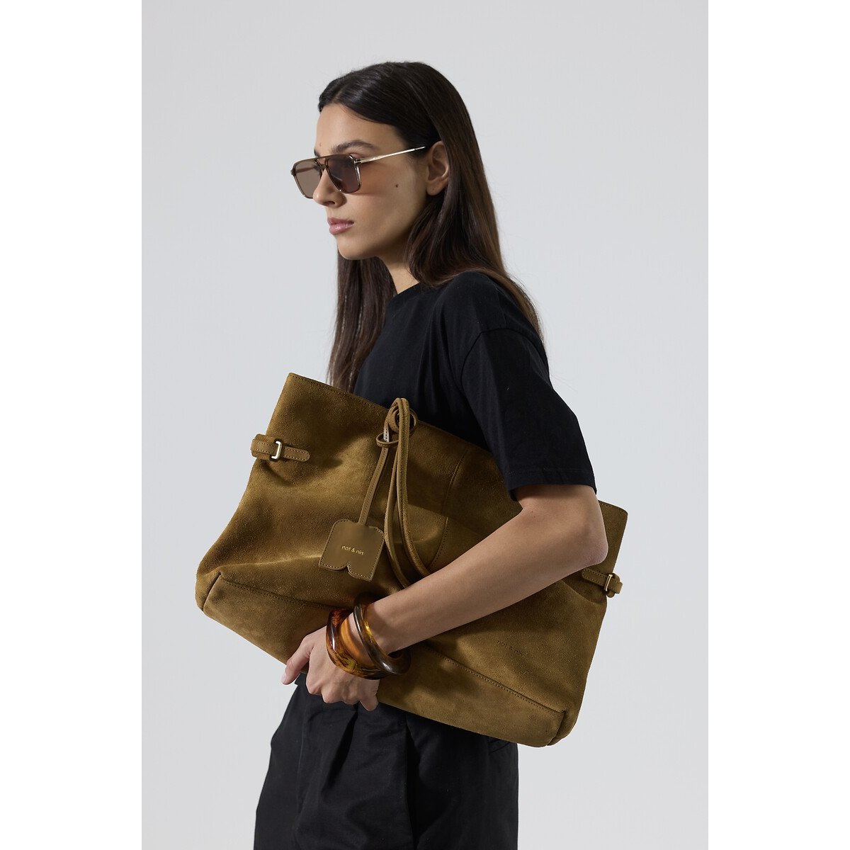 Pablo Suede Tote Bag tobacco, NAT & NIN