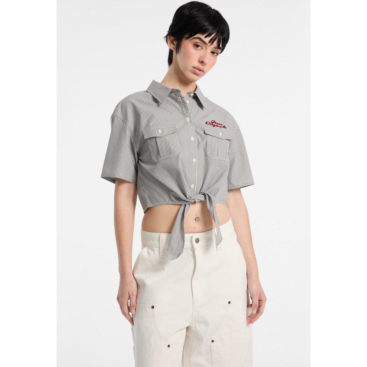 Haut Noué De Travail gris multi, GUESS