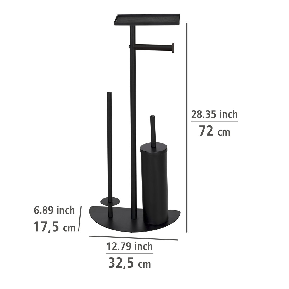 Serviteur WC porte papier et brosse COSENZA noir, WENKO