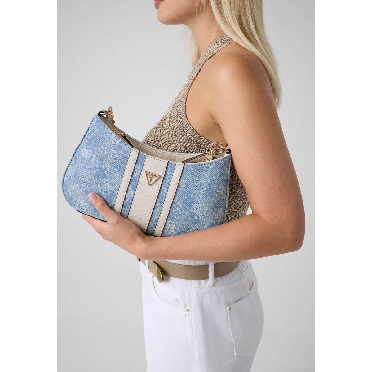 Sac À Épaule Noelle bleu clair, GUESS