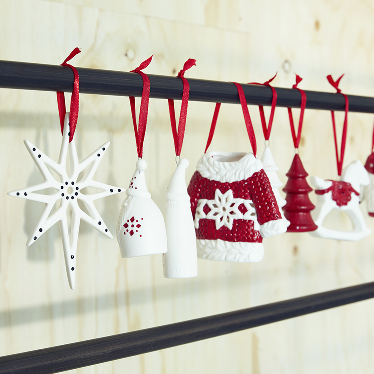 Suspension de noël décorative en grès H13 noir, SIA DECO