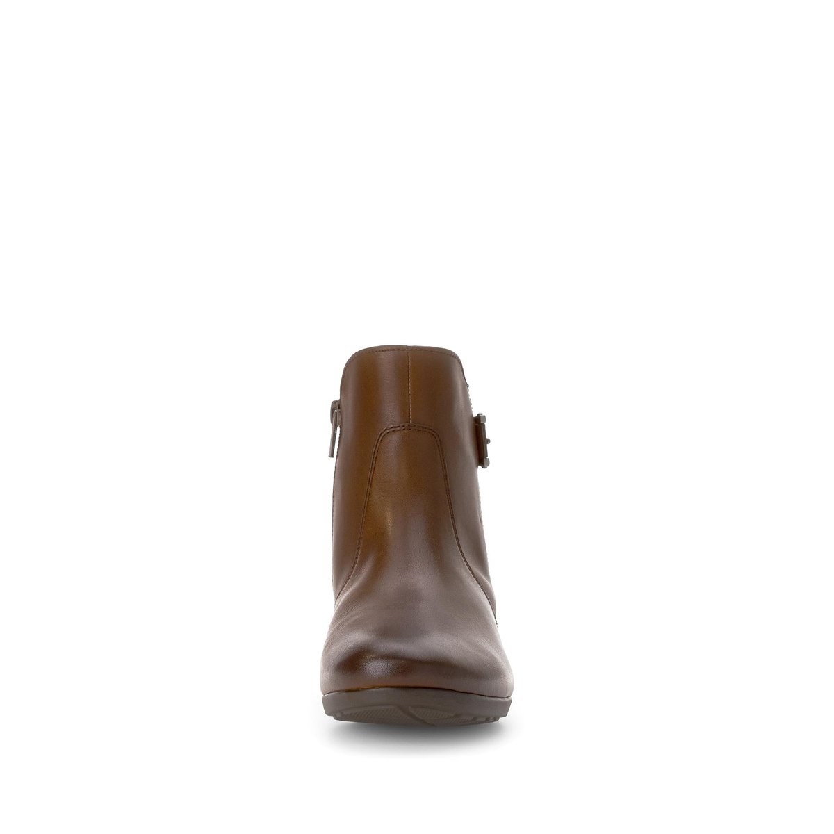 Bottines en cuir lisse à talon décroché marron, GABOR