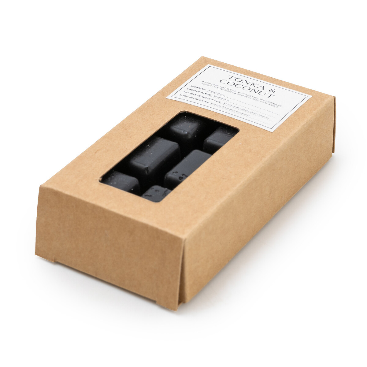 Pack of 8 Apothecary Tonka & Coconut Wax Melts black, SO'HOME
