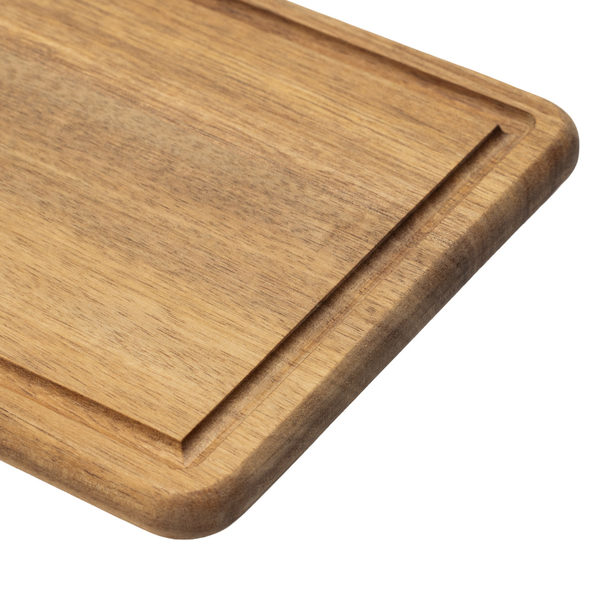 Planche à découper rectangulaire 48 x 17 x 1.5 cm avec rigole et poignée - bois, SABATIER TROMPETTE