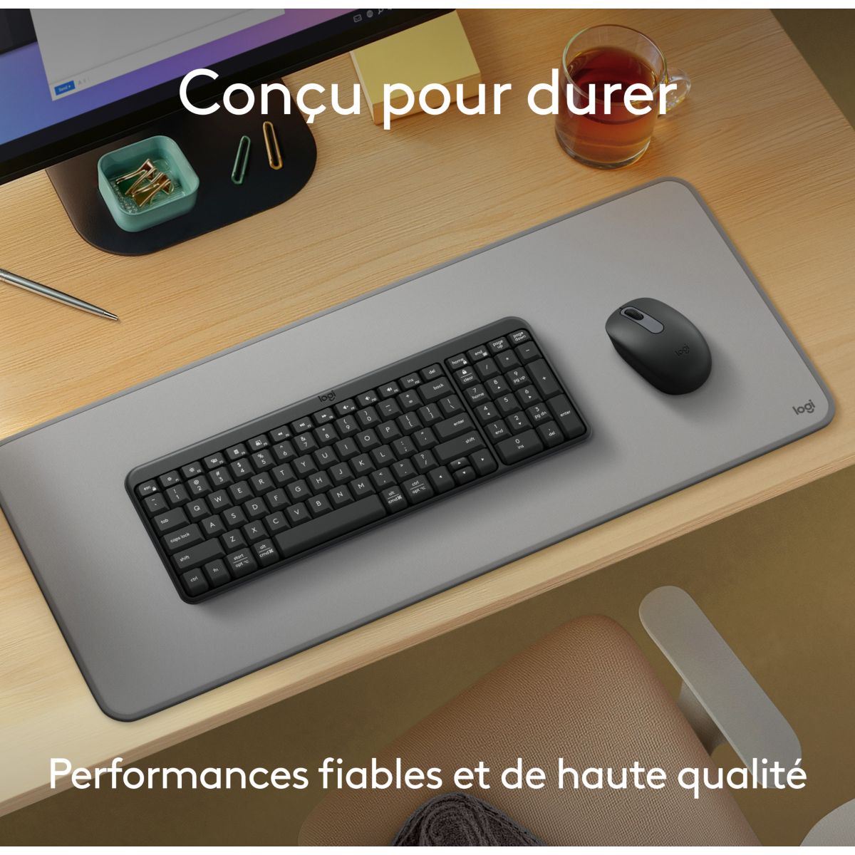 Clavier + Souris MK250 couleur unique, LOGITECH