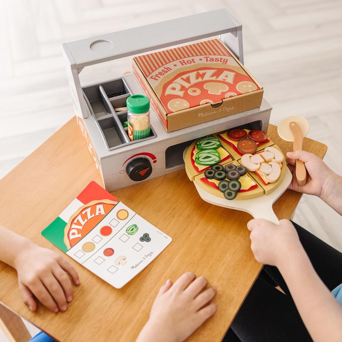 Comptoir à pizzas en bois gris, MELISSA & DOUG