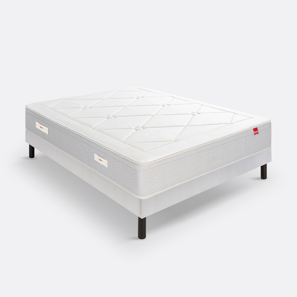 Matelas ressorts multi-actif, 3 zones L'Échappée blanc/gris souris, EPEDA
