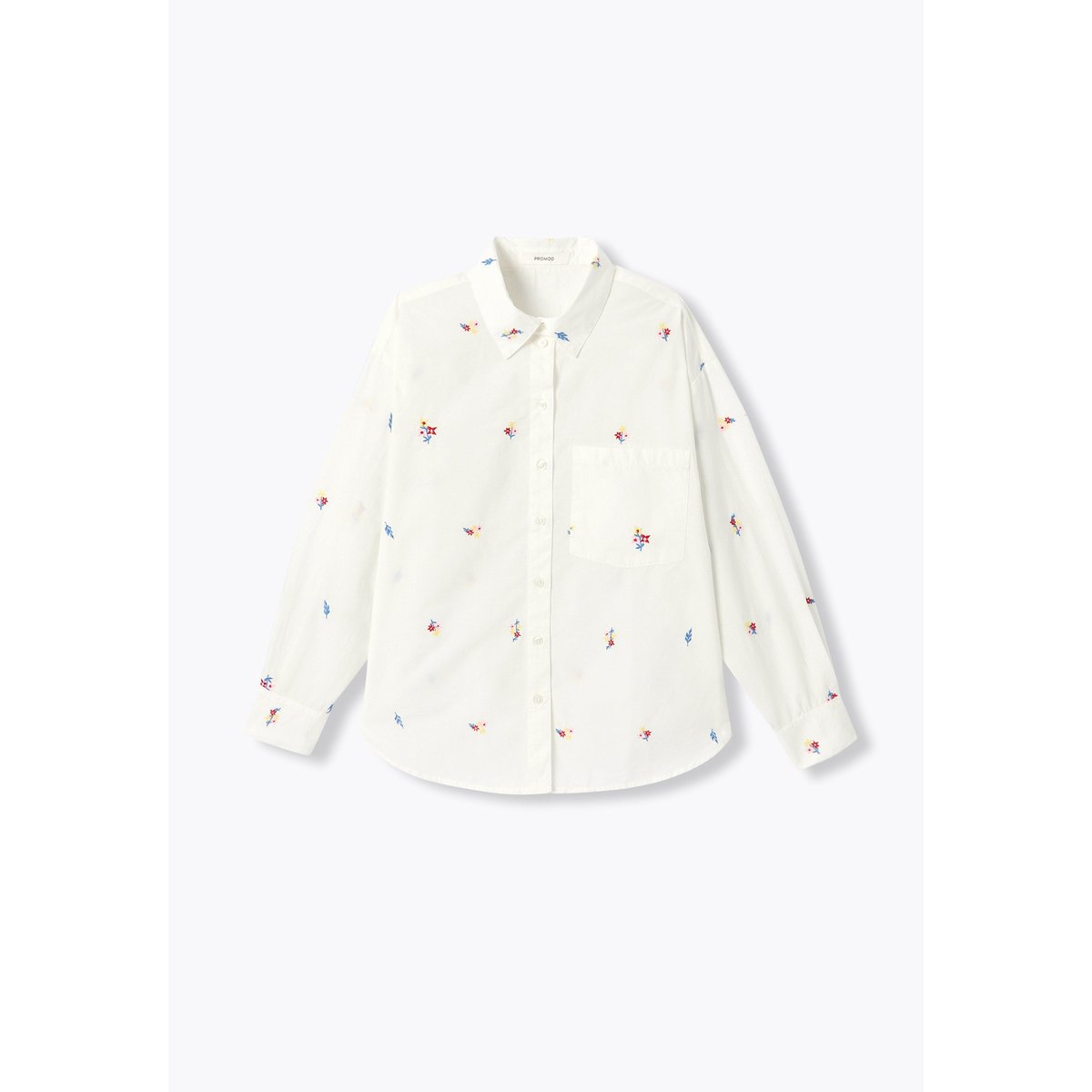 Chemise oversize brodée blanc, PROMOD