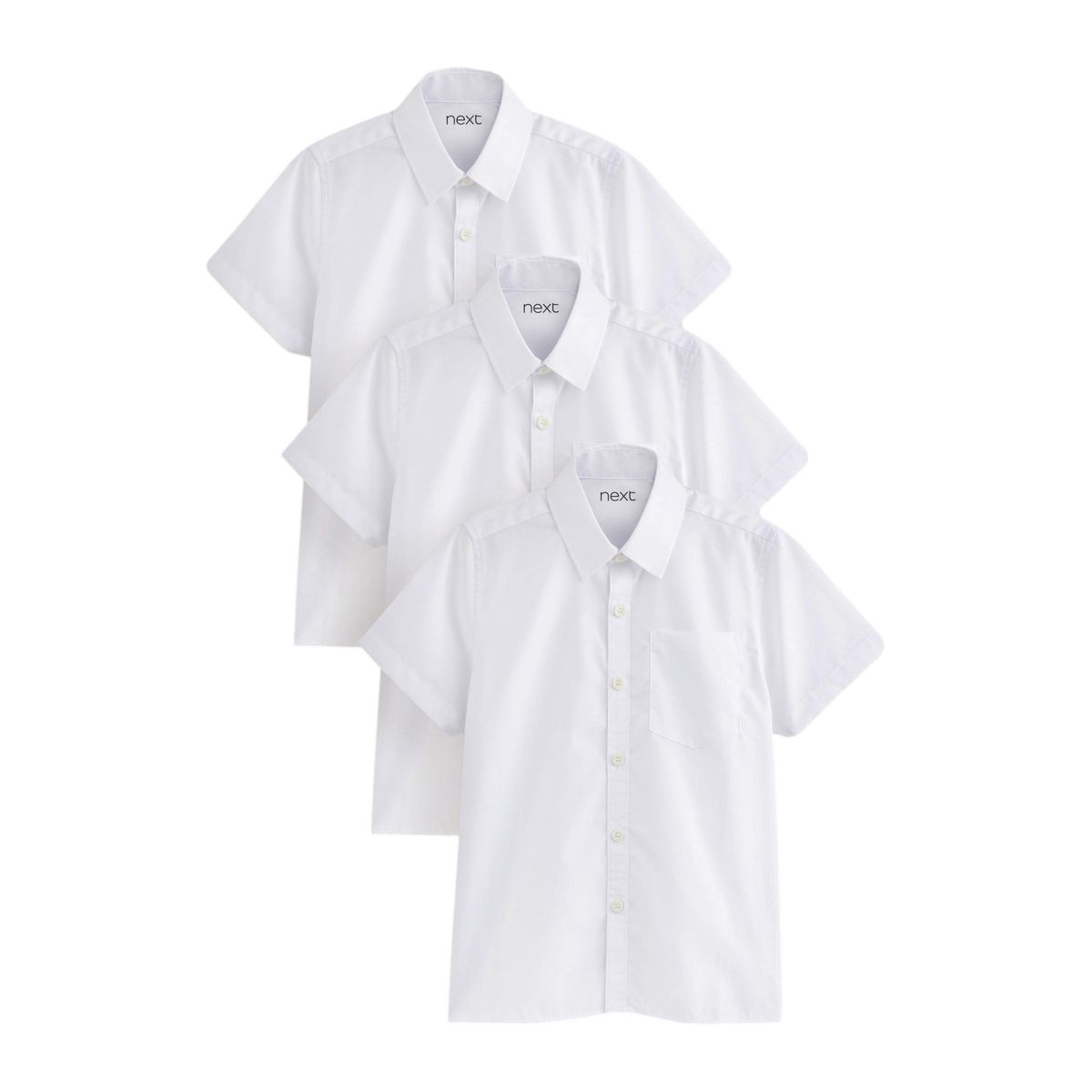 Chemise d'école regular, lot de 3 blanc, NEXT