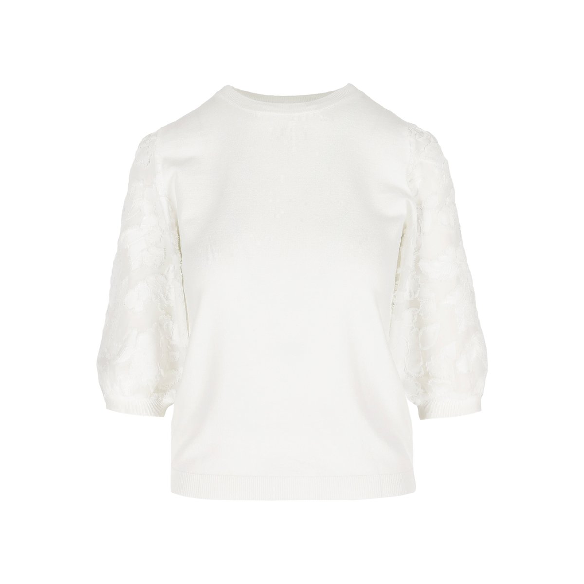 Pull manches fantaisie blanc casse, LOLALIZA