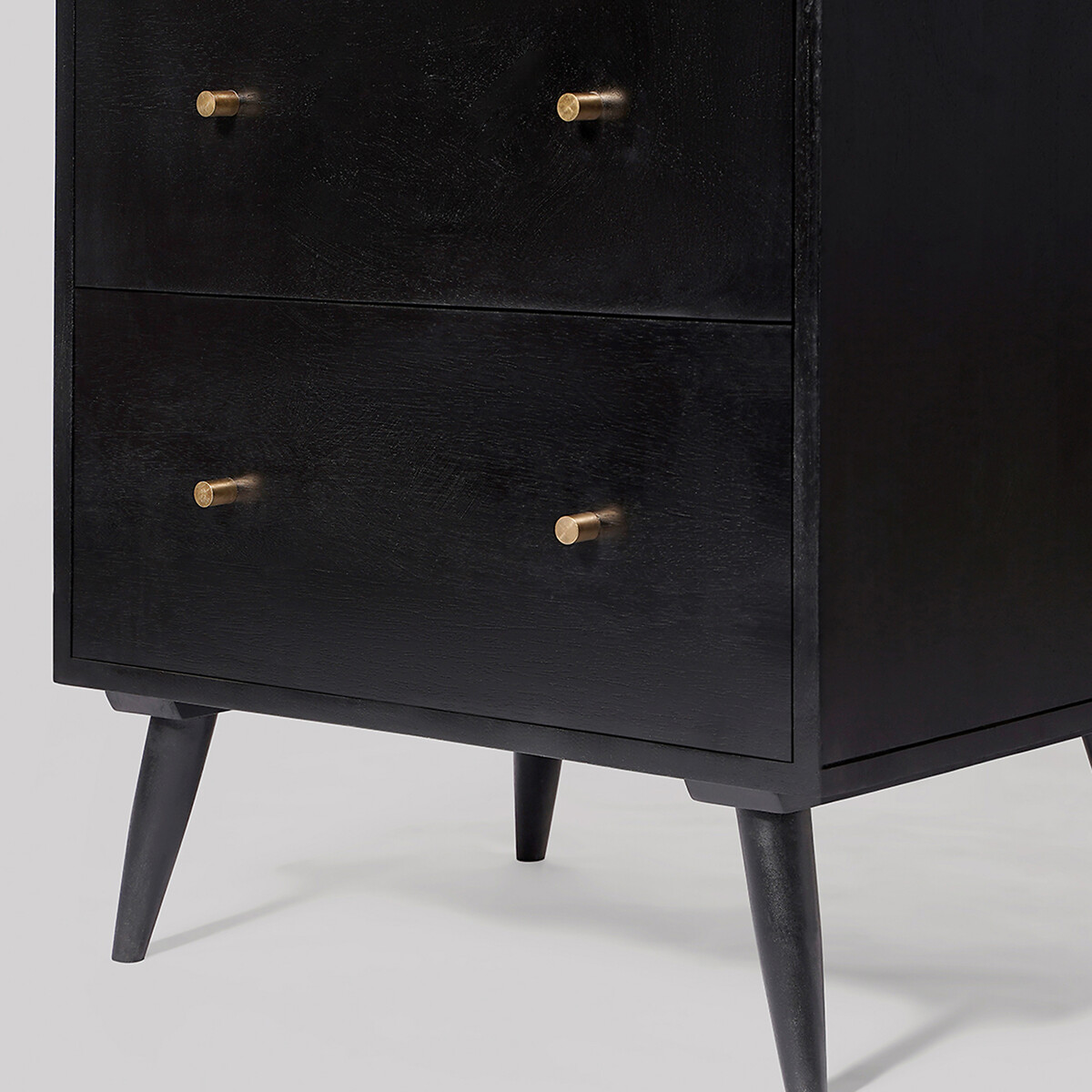 Fresco Mango Wood 5 Drawer Chest Of Drawers black, SWOON