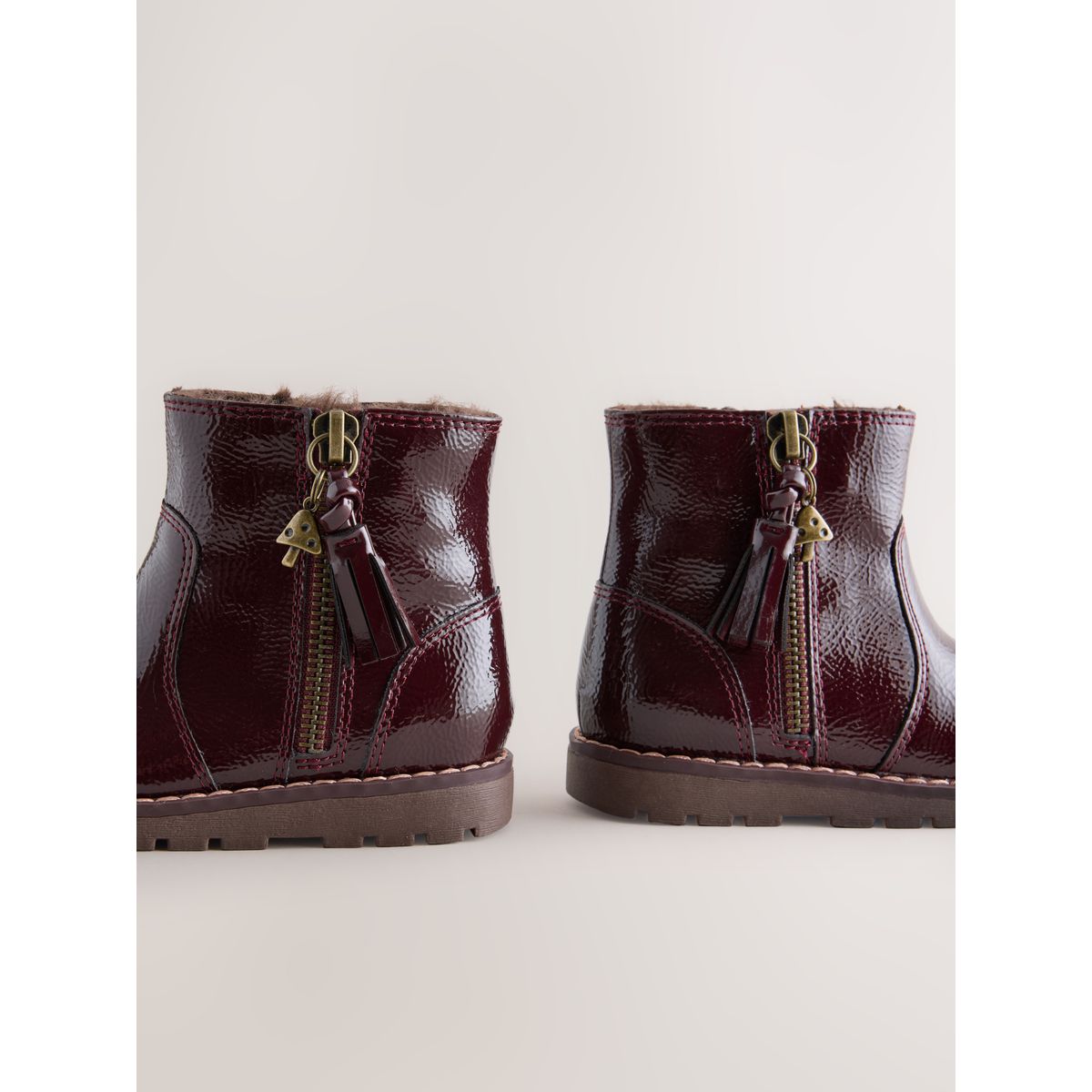 Bottines chelsea zippées à glands rouge bordeaux, NEXT