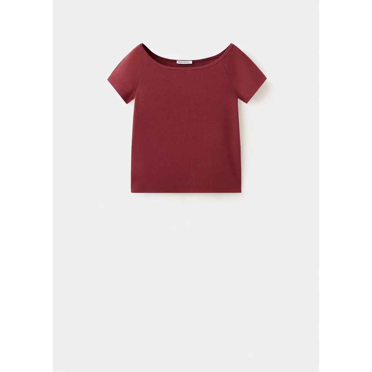 T-shirt basique en coton bordeaux, MANGO TEEN