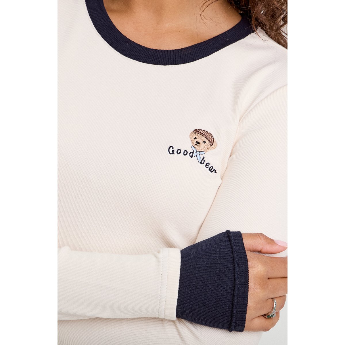 T-shirt cropped 2-en-1 ecru, CACHE CACHE