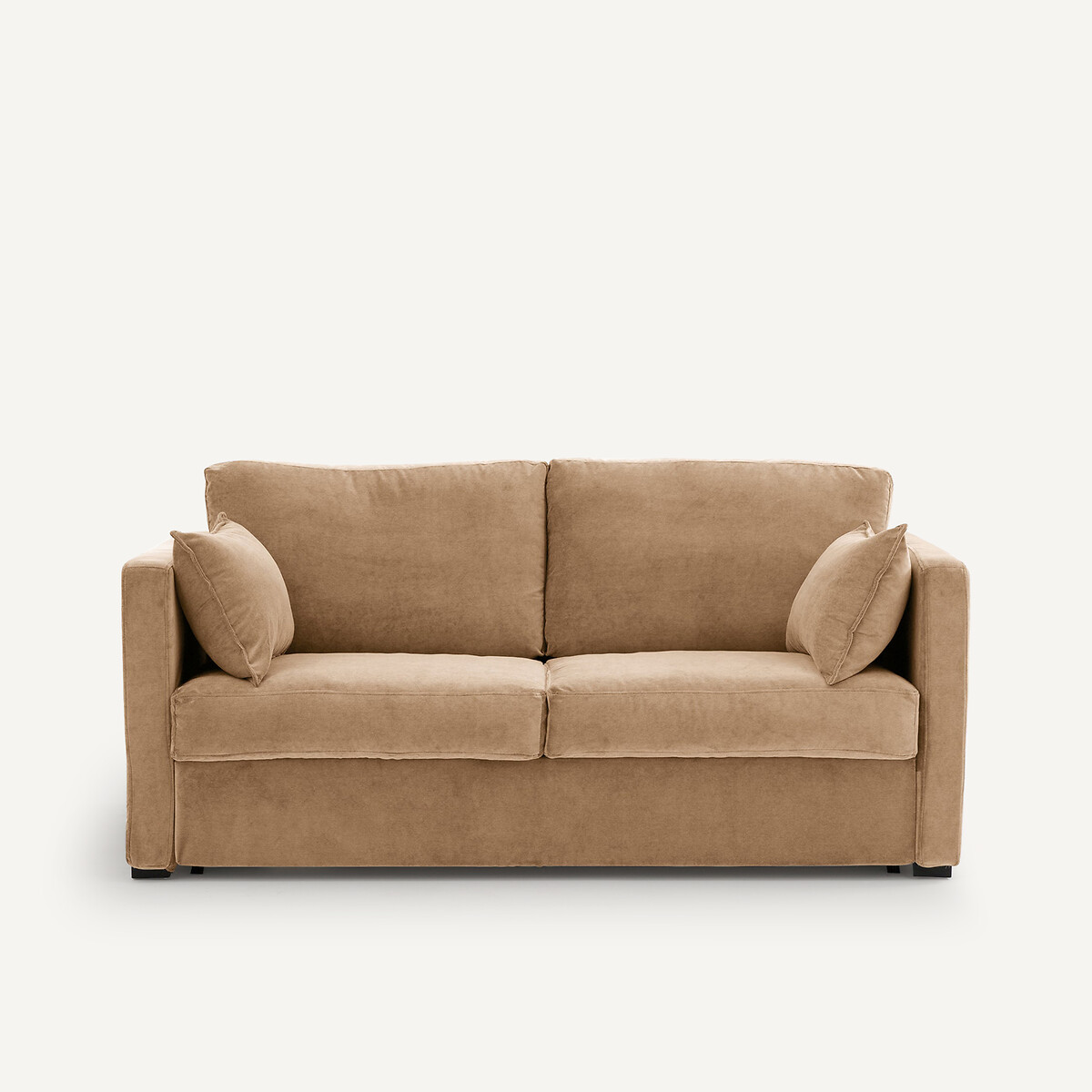 Canapé 3 places, convertible, velours stonewashed, NEO KINKAJOU ficelle, AM.PM