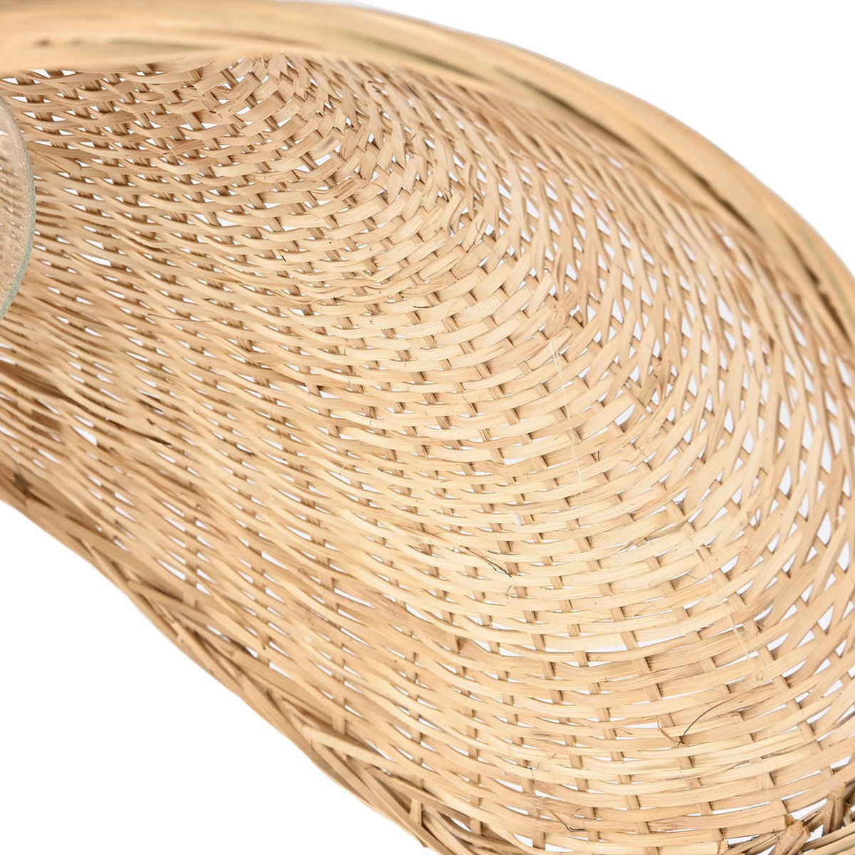 Plafonnier rotin naturel tressé chapeau 65x47x35cm bois, WADIGA