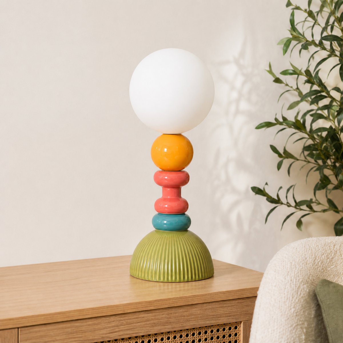 Lampe à poser en céramique - PILI multicolor, MAISON PAVANE