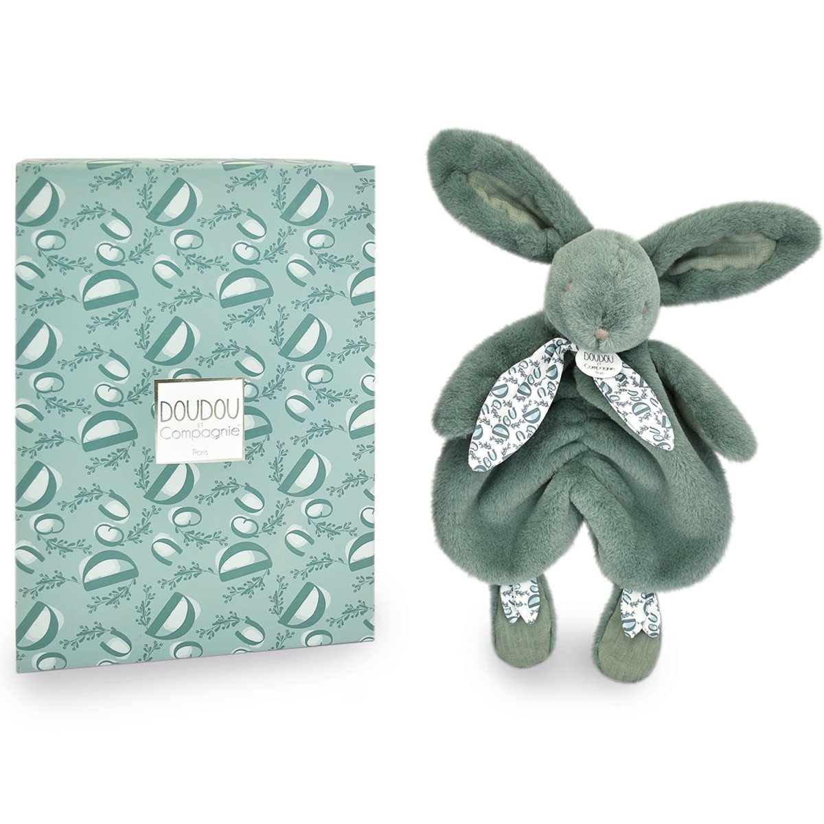 Doudou lapin 29 cm vert sauge, DOUDOU ET COMPAGNIE
