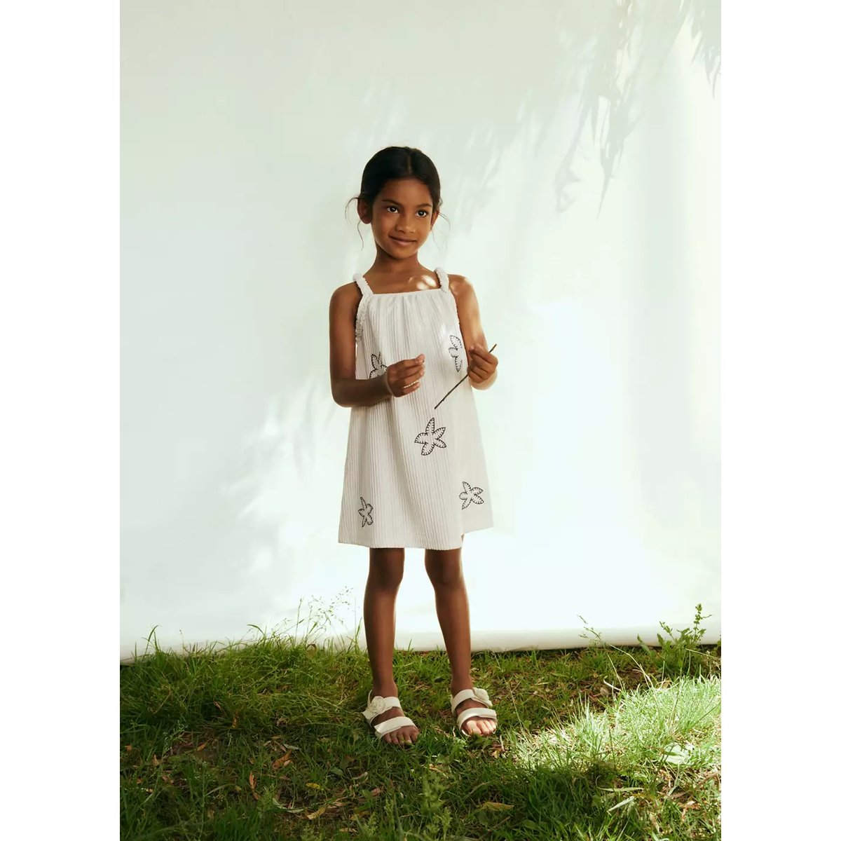 Robe fleurs brodées écru, MANGO BABY