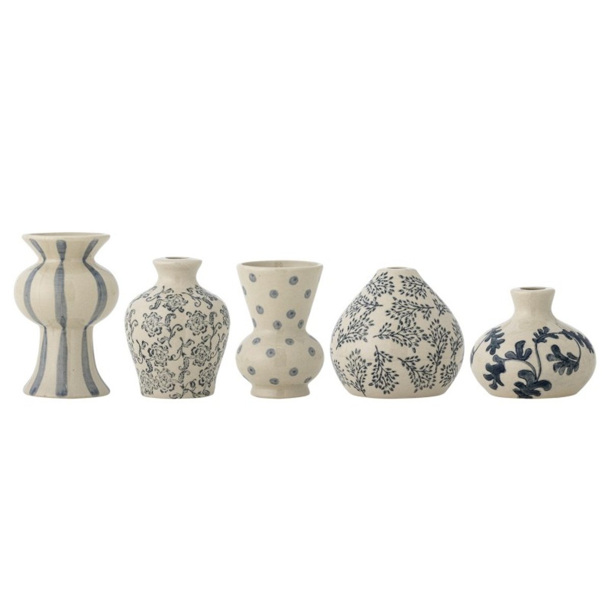 Set de 5 petits vases grès Quinto bleu, BLOOMINGVILLE